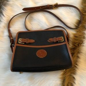 Dooney & Bourke Black/Tan Leather Crossbody